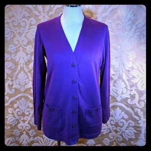 Talbots Merino wool maroon cardigan sweater M